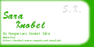 sara knobel business card